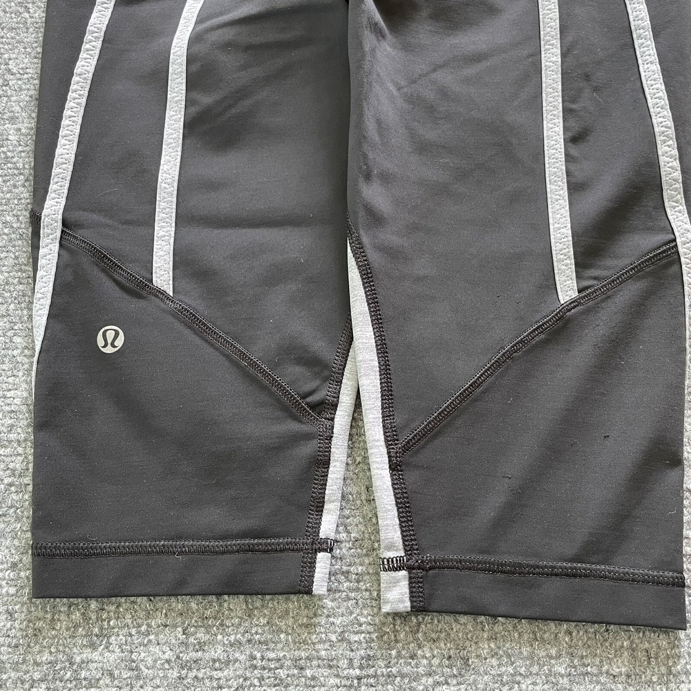 Lululemon Leggings Womens 8 Lulu Pants 30 X 16 Compression Zip Run For It Crop - Picture 11 of 13
